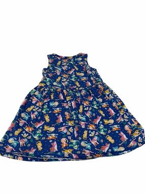 Losan Girl Summer Dress Blue Cats Print Size 7